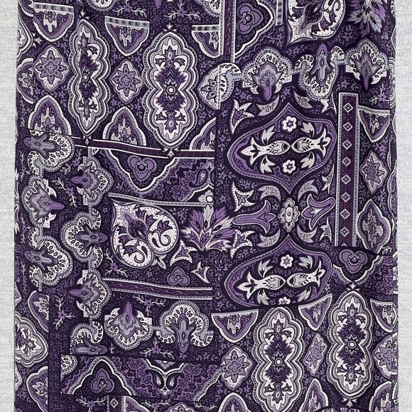 Talbots Womens 4 Purple Geometric Print A-Line Midi High Waist Skirt Silk Boho - Picture 4 of 16